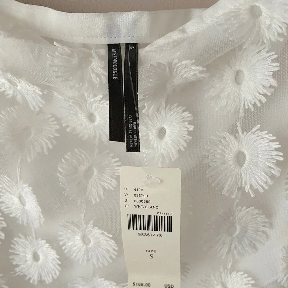 NWT By Anthropologie 3D Texture Sheer Slip Midi Skirt size Small - Picture 8 of 11
